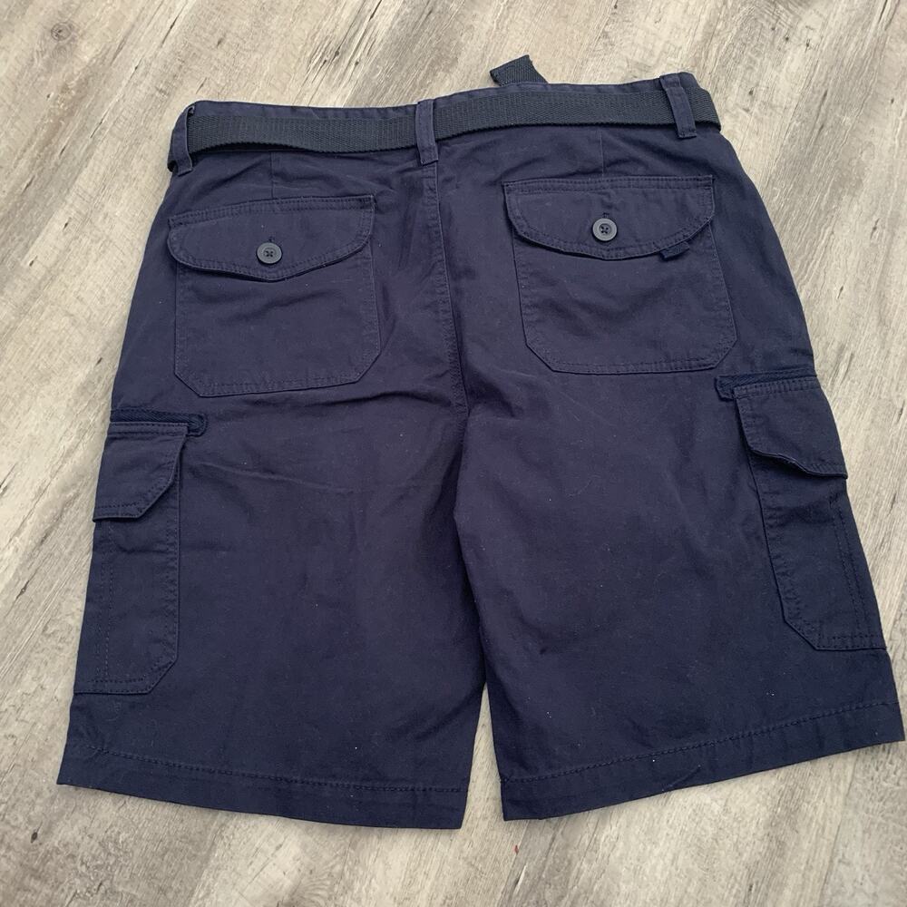 Beach Bros. Utility Cargo Shorts Mens Sz 36 Blue Belted 100% Cotton 11” Ins NEW - Picture 3 of 6